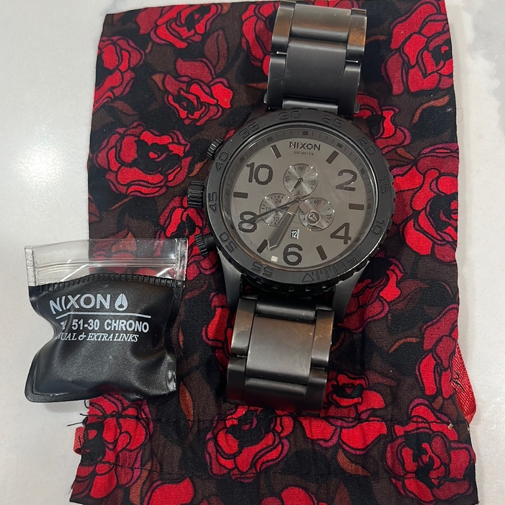 Nixon gunmetal 51-30 watch
